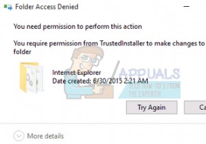 फिक्स:आपको TrustedInstaller से अनुमति की आवश्यकता है 