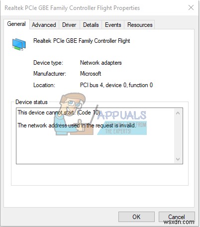 फिक्स:नेटवर्क एडेप्टर  यह डिवाइस शुरू नहीं हो सकता है। (कोड 10)  