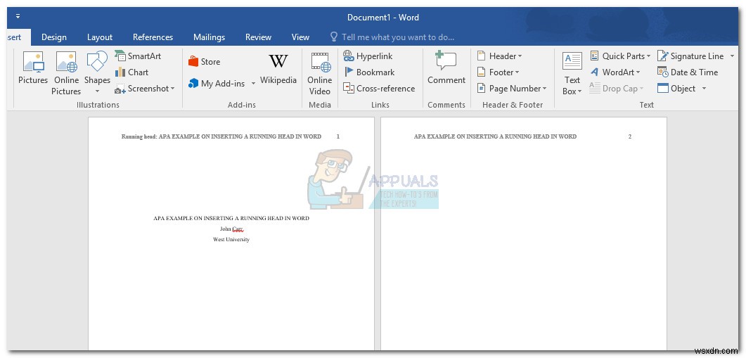 वर्ड में एपीए स्टाइल के लिए रनिंग हेड कैसे डालें? 
