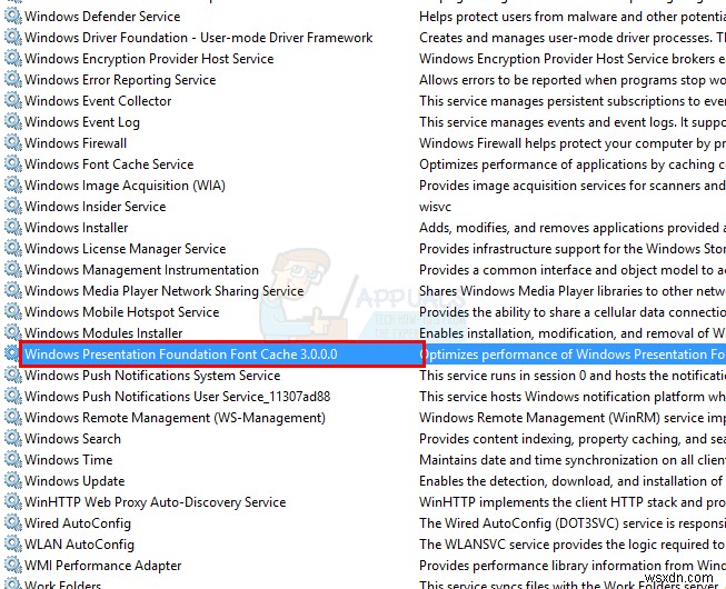 फिक्स:PresentationFontCache.exe उच्च CPU या मेमोरी उपयोग 