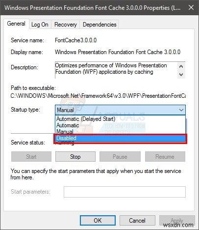 फिक्स:PresentationFontCache.exe उच्च CPU या मेमोरी उपयोग 