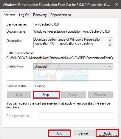 फिक्स:PresentationFontCache.exe उच्च CPU या मेमोरी उपयोग 