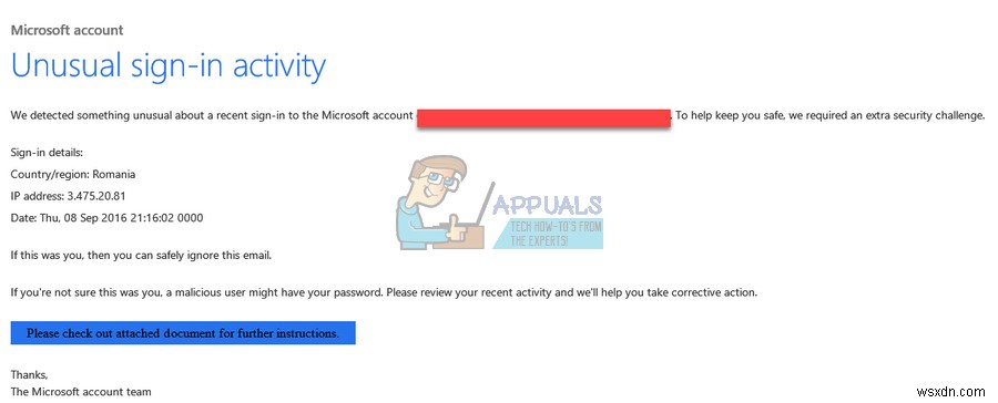 फिक्स:Microsoft खाता असामान्य साइन-इन गतिविधि 