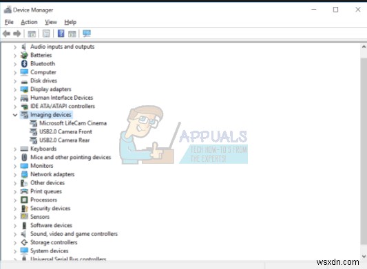 फिक्स:डिवाइस मैनेजर में इमेजिंग डिवाइस गायब है 