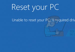 फिक्स:अपने पीसी को रीसेट करने में असमर्थ  एक आवश्यक ड्राइव विभाजन गायब है  