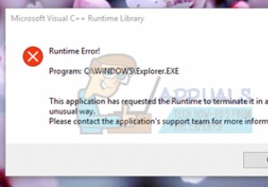 फिक्स:विंडोज 10 में माइक्रोसॉफ्ट विजुअल सी ++ रनटाइम लाइब्रेरी एरर 