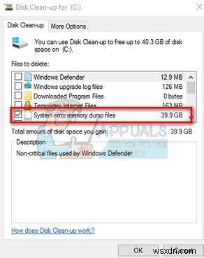 सिस्टम त्रुटि मेमोरी डंप फ़ाइलों को कैसे हटाएं 