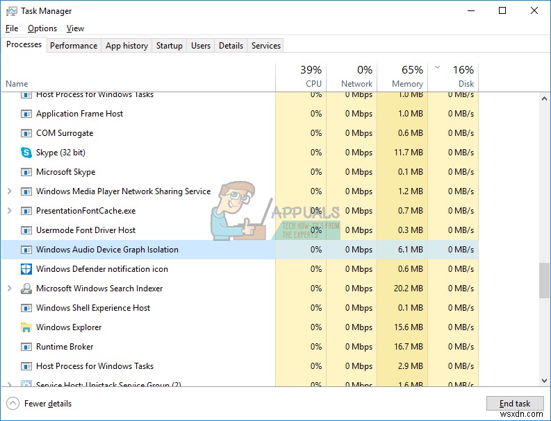 फिक्स:audiodg.exe द्वारा उच्च CPU उपयोग 