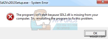 फिक्स:SDL2.DLL गुम है 