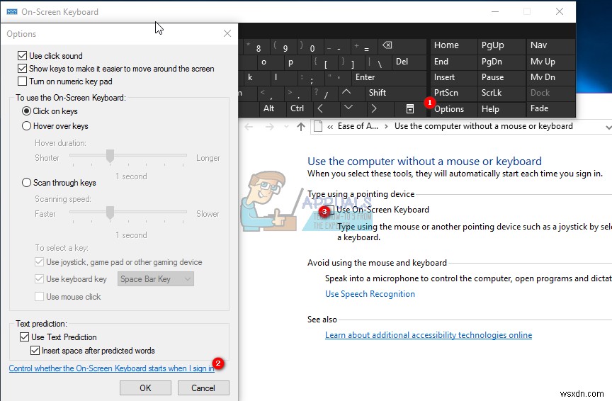 फिक्स:विंडोज 10 ऑन स्क्रीन कीबोर्ड को डिसेबल करें 