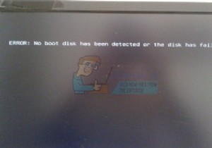 कैसे ठीक करें कोई बूट डिस्क का पता नहीं चला है या डिस्क विफल हो गई है 