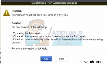 FIX:QuickBooks आपके प्रपत्र को PDF फ़ाइल के रूप में सहेज नहीं सका 