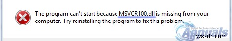 फिक्स:MSVCP100.dll गायब है 