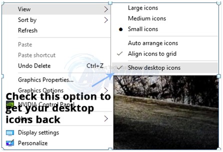 फिक्स:विंडोज 10 में डेस्कटॉप आइकन गायब हैं 
