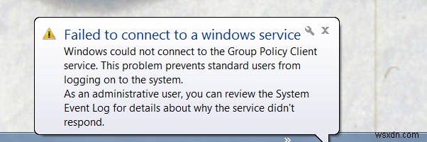 फिक्स:विंडोज सेवा से कनेक्ट करने में विफल 