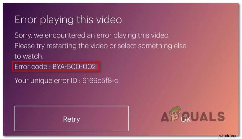 Hulu त्रुटि कोड  BYA-500-002  ठीक करें