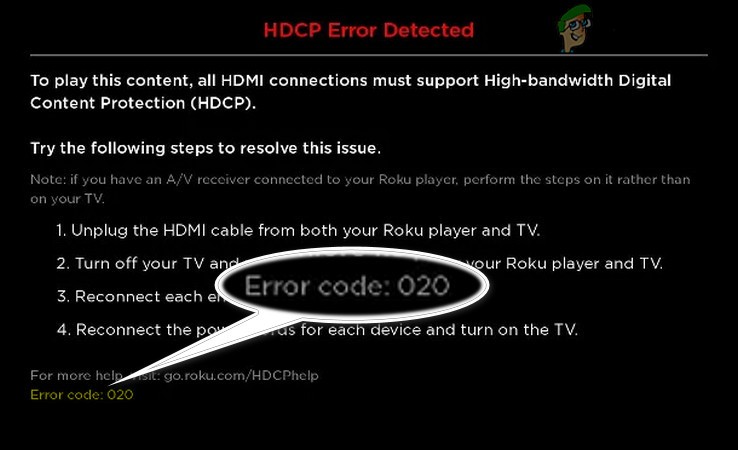 Roku HDCP एरर डिटेक्ट एरर कोड:020 क्या है और इसे कैसे ठीक करें? 