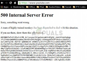 ठीक करें:YouTube 500 आंतरिक सर्वर त्रुटि 