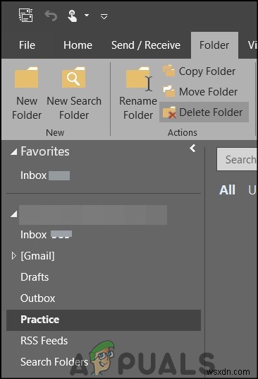 फिक्स:आउटलुक में ईमेल फोल्डर को डिलीट नहीं कर सकता