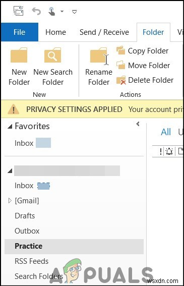 फिक्स:आउटलुक में ईमेल फोल्डर को डिलीट नहीं कर सकता