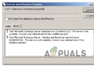 फिक्स:आउटलुक त्रुटि कोड 0x8004011D 