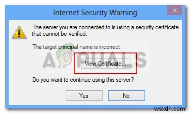फिक्स:आप जिस सर्वर से कनेक्टेड हैं वह एक सुरक्षा प्रमाणपत्र का उपयोग कर रहा है जिसे सत्यापित नहीं किया जा सकता 