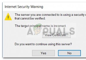 फिक्स:आप जिस सर्वर से कनेक्टेड हैं वह एक सुरक्षा प्रमाणपत्र का उपयोग कर रहा है जिसे सत्यापित नहीं किया जा सकता 