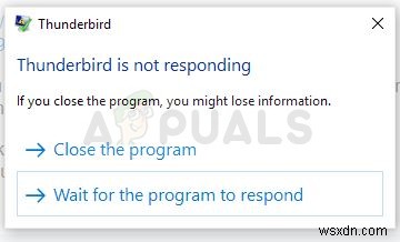 फिक्स:थंडरबर्ड विंडोज़ पर प्रतिक्रिया नहीं दे रहा है 