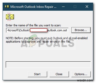 फिक्स:Outlook.pst नहीं मिल सका 