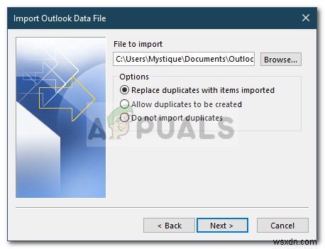फिक्स:Outlook.pst नहीं मिल सका 