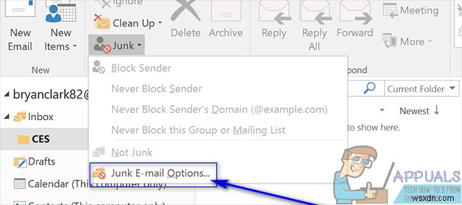 आउटलुक पर अवांछित ईमेल को कैसे ब्लॉक करें