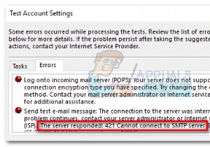 ठीक करें:421 SMTP सर्वर से कनेक्ट नहीं हो सकता
