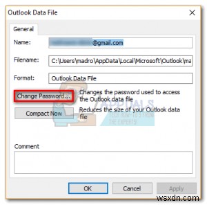 आउटलुक डेटा फ़ाइल से पासवर्ड कैसे जोड़ें या निकालें