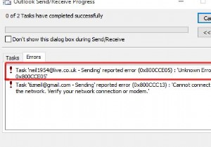 फिक्स:आउटलुक अज्ञात त्रुटि 0x800cce05 