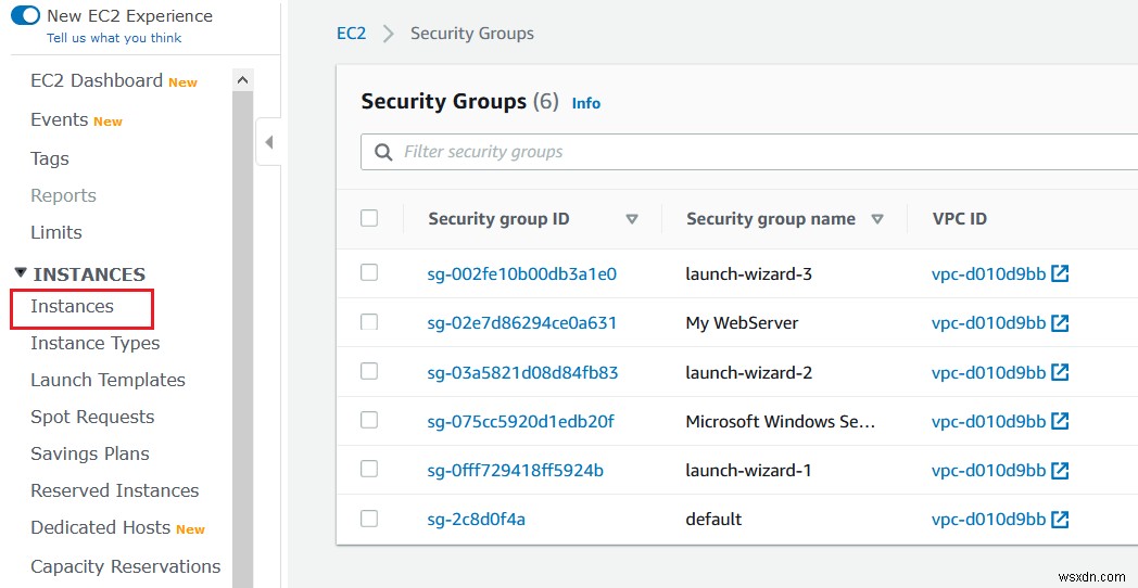 AWS EC2 इंस्टेंस को दूसरे सुरक्षा समूह में कैसे ले जाएँ? 