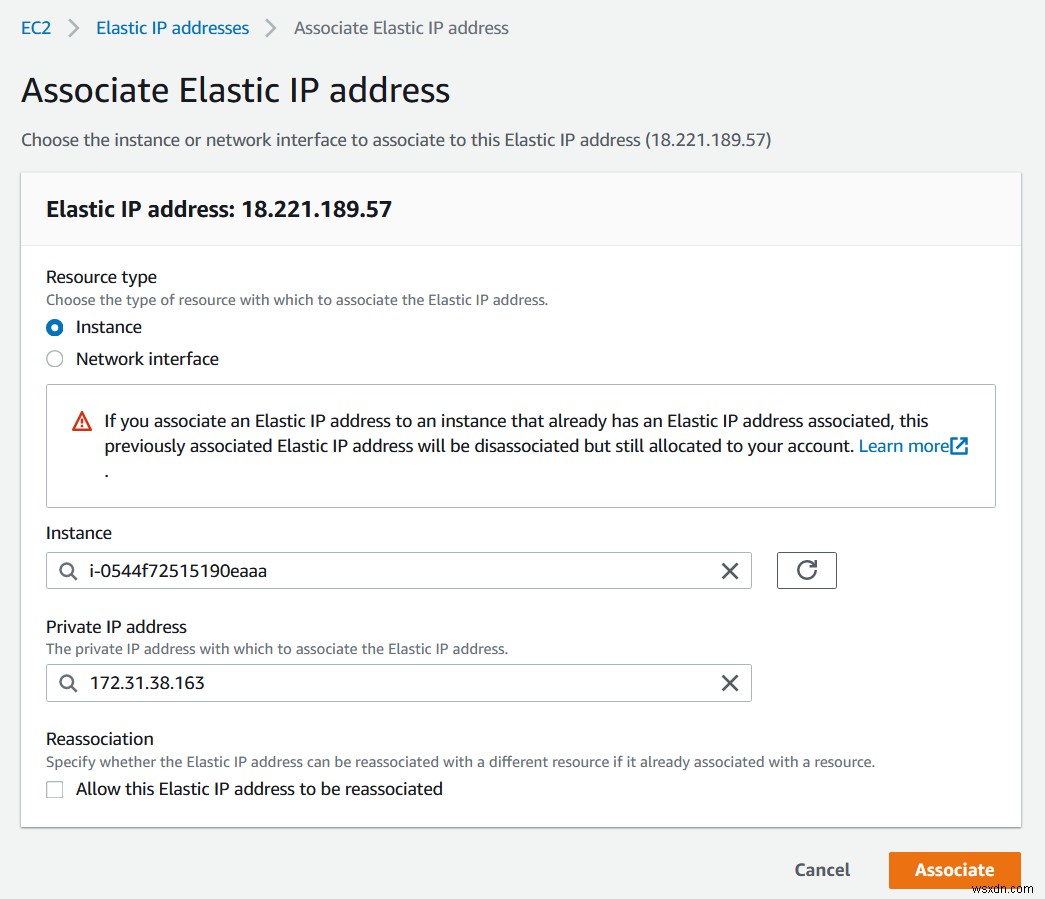 Amazon EC2 इंस्टेंस को इलास्टिक आईपी एड्रेस कैसे आवंटित करें 