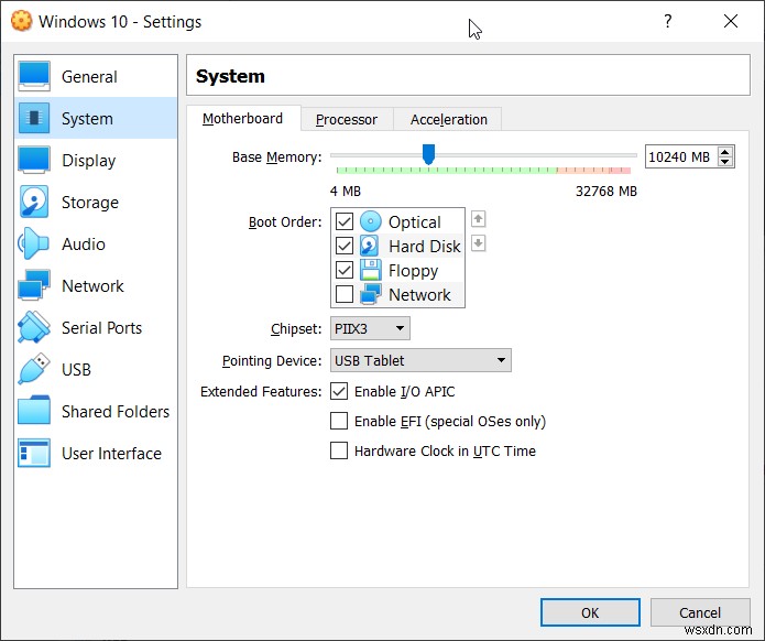 Oracle VM VirtualBox में वर्चुअल मशीन को कॉन्फ़िगर करें 