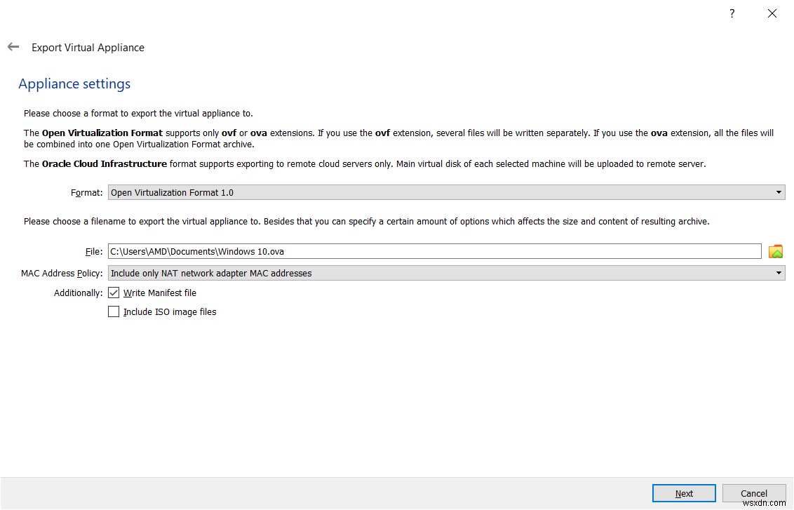 Oracle VM VirtualBox पर VMs को निर्यात और आयात करें