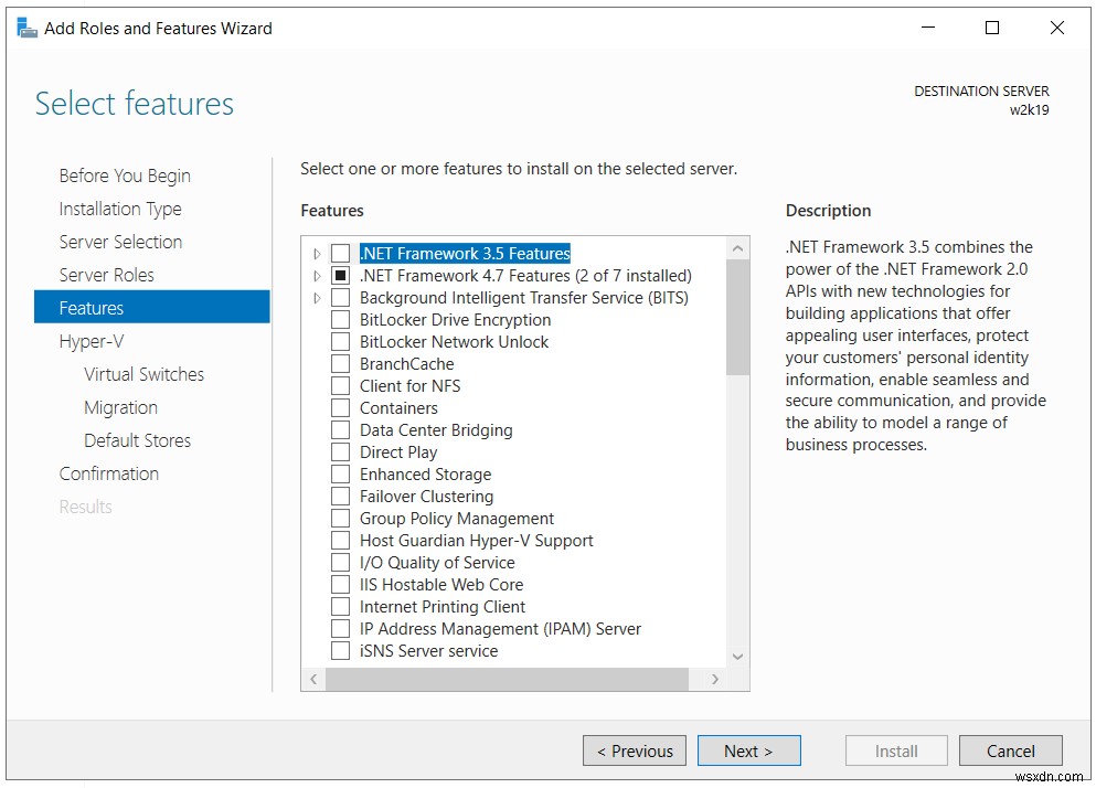 Windows Server 2019 में Hyper-V रोल इंस्टाल करें