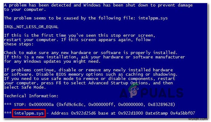 Windows 7,8 या 10 . पर Intelppm.sys BSOD को कैसे ठीक करें 