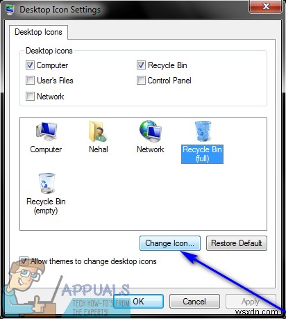 विंडोज 7, 8, 8.1 और 10 पर रीसायकल बिन आइकन कैसे बदलें 