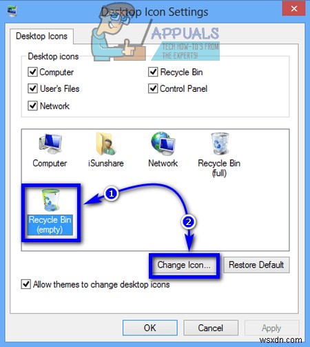 विंडोज 7, 8, 8.1 और 10 पर रीसायकल बिन आइकन कैसे बदलें 
