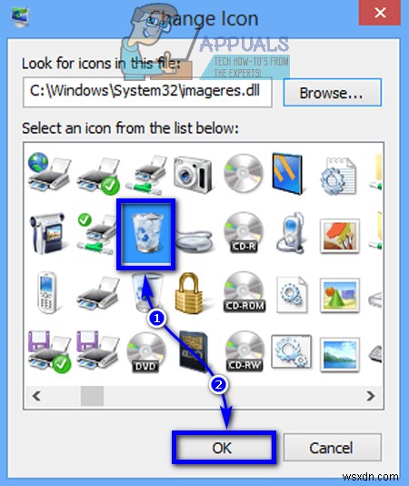 विंडोज 7, 8, 8.1 और 10 पर रीसायकल बिन आइकन कैसे बदलें 