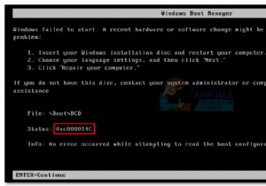 फिक्स:विंडोज 7, 8 और 10 पर त्रुटि 0xc000014C 