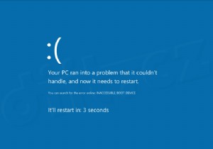 ठीक करें:Windows 7, 8 या 10 . पर INACCESSIBLE_BOOT_DEVICE ब्लू स्क्रीन 