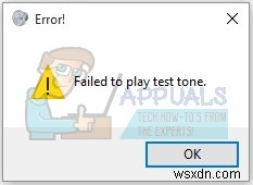 विंडोज 7, 8 और 10 पर  टेस्ट टोन चलाने में विफल  त्रुटि को कैसे ठीक करें? 