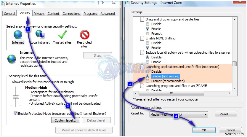 विंडोज 7 में  ओपन फाइल - सुरक्षा चेतावनी  को कैसे निष्क्रिय करें 