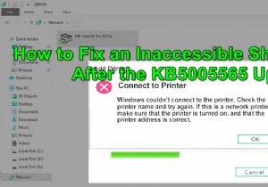 KB5005565 अपडेट के बाद  दुर्गम साझा प्रिंटर  को कैसे ठीक करें? 