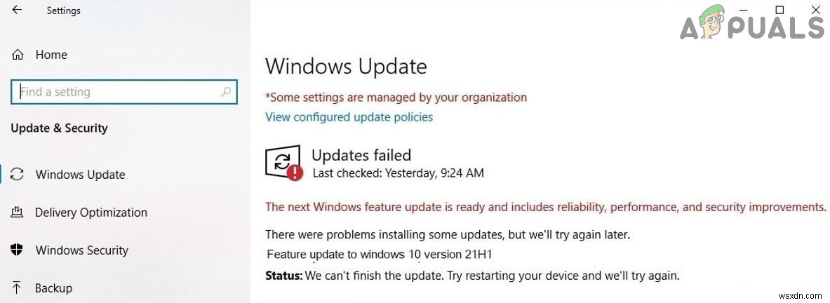 विंडोज 10 में फीचर अपडेट को कैसे ठीक करें, वर्जन 21H1 इंस्टाल करने में विफल ’? 