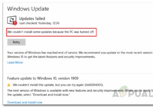 त्रुटि कैसे ठीक करें  हम कुछ अपडेट स्थापित नहीं कर सके क्योंकि पीसी बंद था ? 